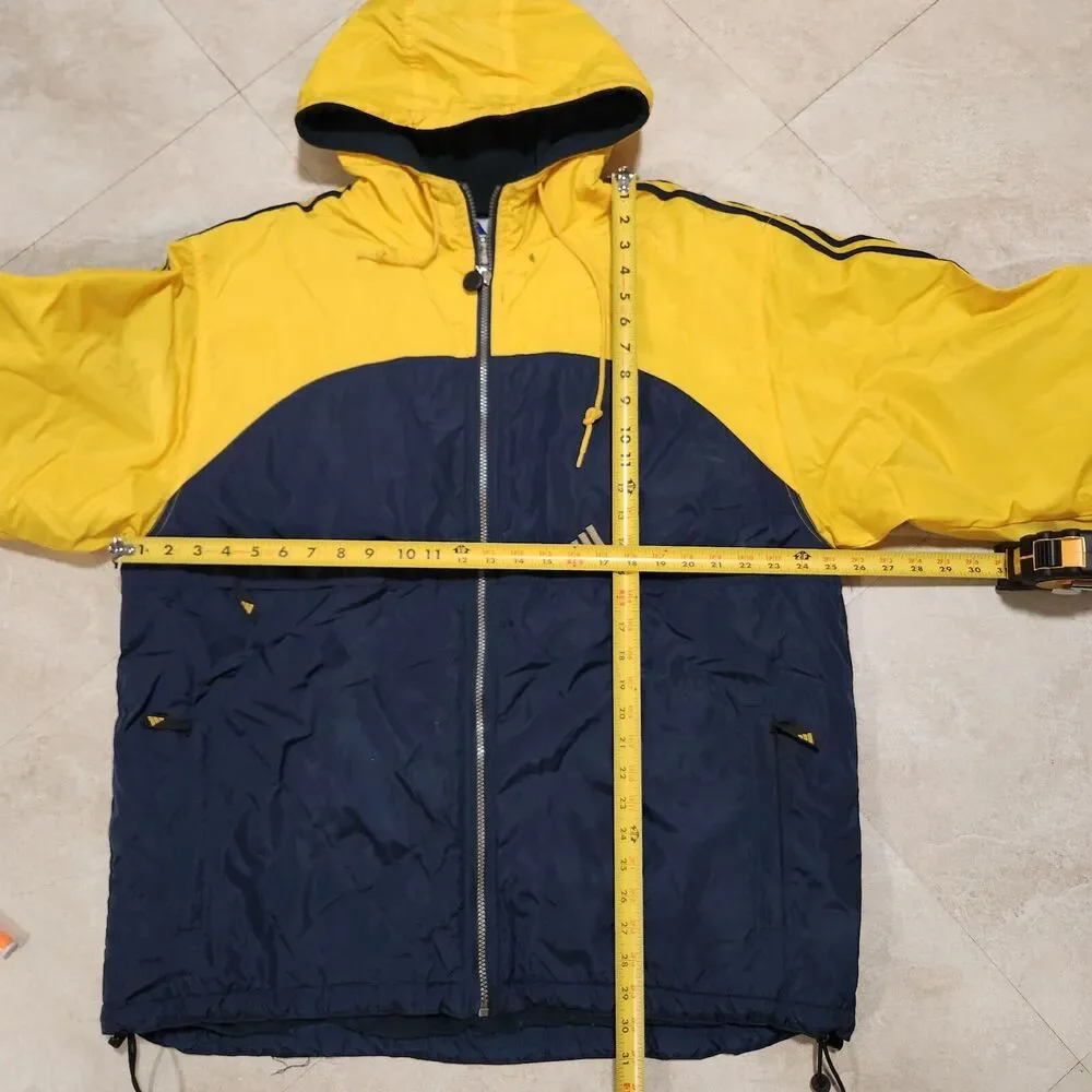 VTG 90s Y2K‎ Adidas Mens L Large 3 Stripes Logo Embroidered Fleece Lined Jacket